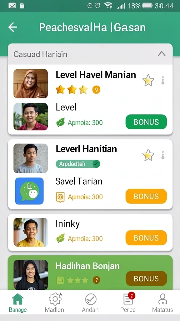 7777w - Berbagai karakter unik untuk dipilih dan dimainkan.